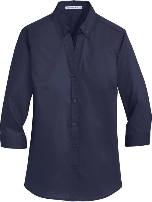Port Authority Ladies 3/4-Sleeve SuperPro Twill Shirt