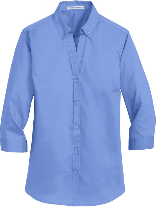Port Authority Ladies 3/4-Sleeve SuperPro Twill Shirt