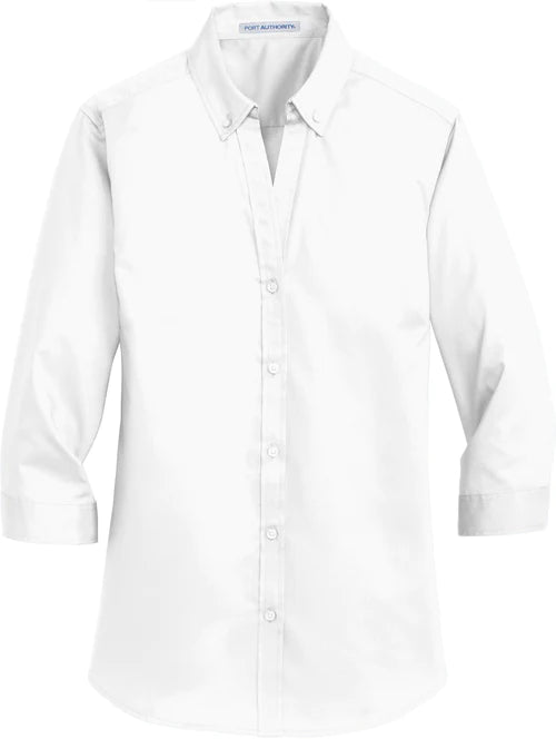 Port Authority Ladies 3/4-Sleeve SuperPro Twill Shirt