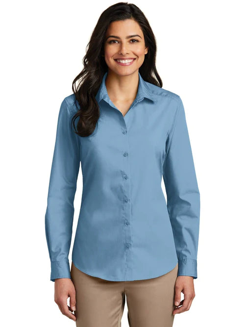 Port Authority Ladies Long Sleeve Carefree Poplin Shirt