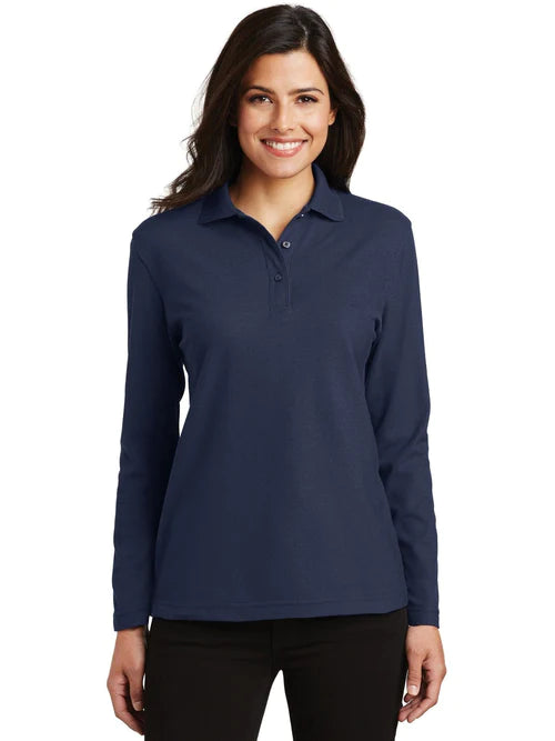 Port Authority Ladies Silk Touch Long Sleeve Polo