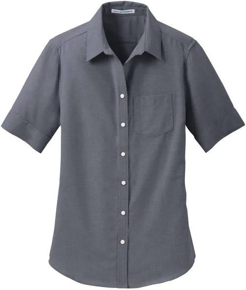 Port Authority Ladies Short Sleeve SuperPro Oxford Shirt