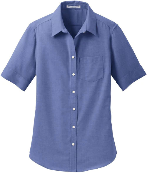 Port Authority Ladies Short Sleeve SuperPro Oxford Shirt