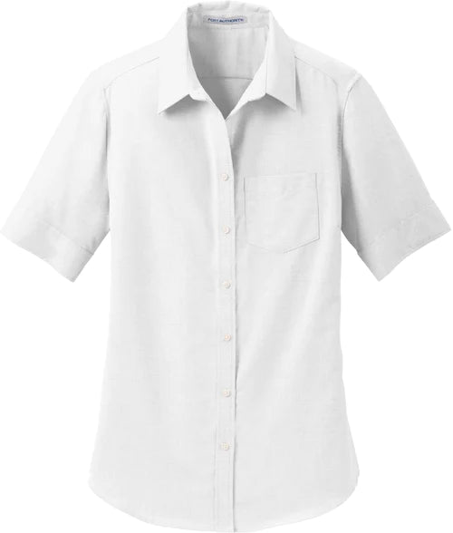Port Authority Ladies Short Sleeve SuperPro Oxford Shirt