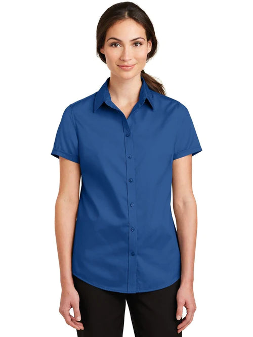 Port Authority Ladies Short Sleeve SuperPro Twill Shirt