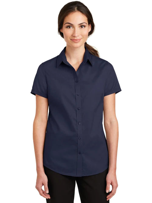 Port Authority Ladies Short Sleeve SuperPro Twill Shirt