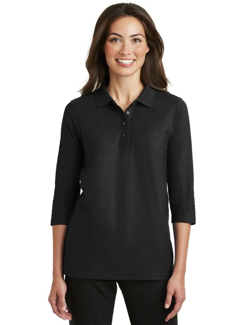 Port Authority Ladies Silk Touch 3/4-Sleeve Polo