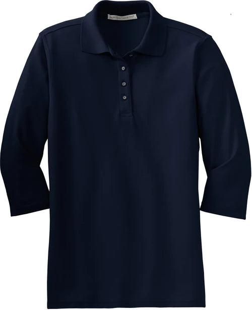 Port Authority Ladies Silk Touch 3/4-Sleeve Polo