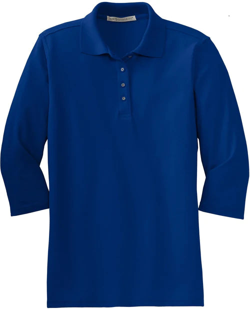 Port Authority Ladies Silk Touch 3/4-Sleeve Polo