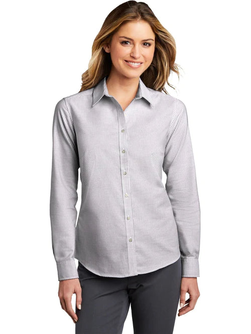 Port Authority Ladies SuperPro Oxford Stripe Shirt