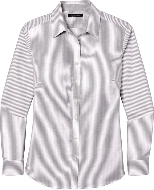 Port Authority Ladies SuperPro Oxford Stripe Shirt