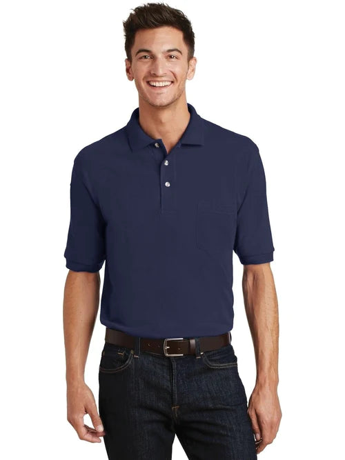 Port Authority Heavyweight Cotton Pique Polo with Pocket