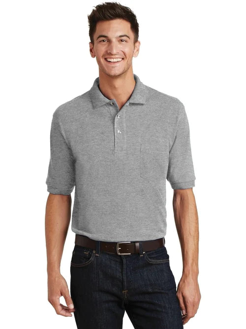 Port Authority Heavyweight Cotton Pique Polo with Pocket