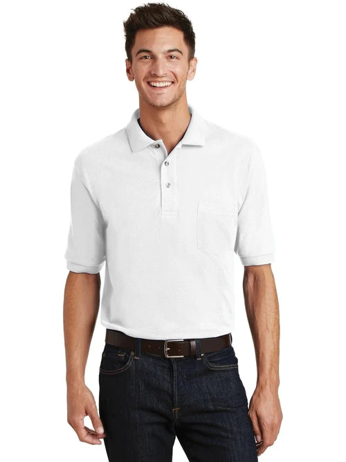 Port Authority Heavyweight Cotton Pique Polo with Pocket