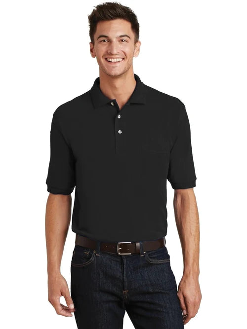 Port Authority Heavyweight Cotton Pique Polo with Pocket