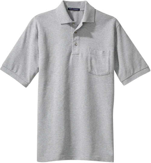 Port Authority Heavyweight Cotton Pique Polo with Pocket