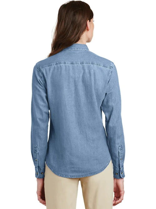 Port & Company Ladies Long Sleeve Value Denim Shirt