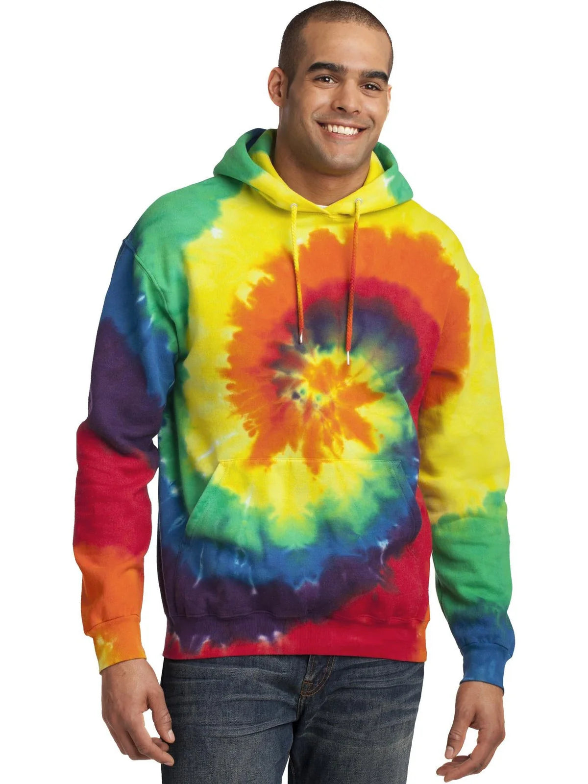 Port & Co Tie-Dye Pullover Hooded Sweatshirt