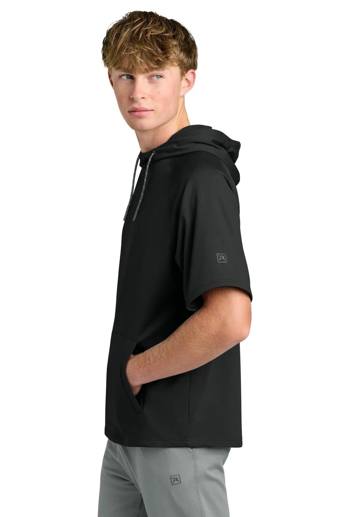Richardson Charge Performance Fleece Short Sleeve Hoodie with custom logo embroidery