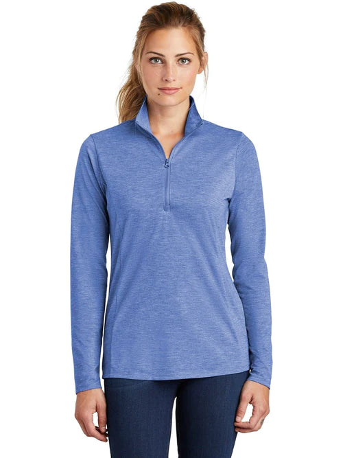 Sport-Tek Ladies PosiCharge Tri-Blend Wicking 1/4-Zip Pullover