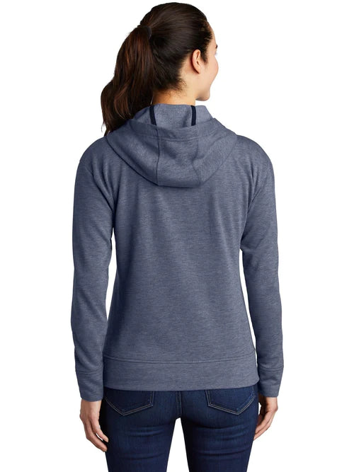 Sport-Tek Ladies PosiCharge Tri-Blend Wicking Fleece Full-Zip Hooded Jacket