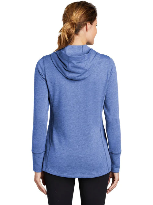 Sport-Tek Ladies PosiCharge Tri-Blend Wicking Fleece Hooded Pullover