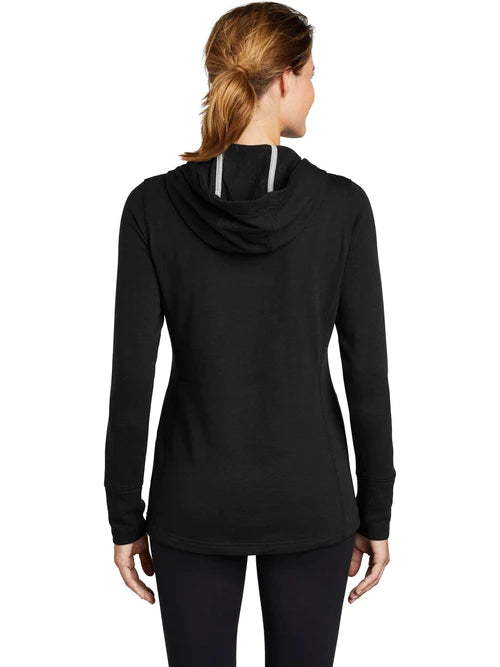 Sport-Tek Ladies PosiCharge Tri-Blend Wicking Fleece Hooded Pullover