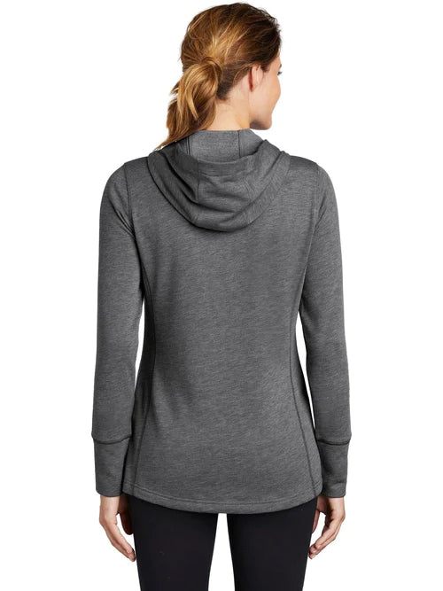 Sport-Tek Ladies PosiCharge Tri-Blend Wicking Fleece Hooded Pullover