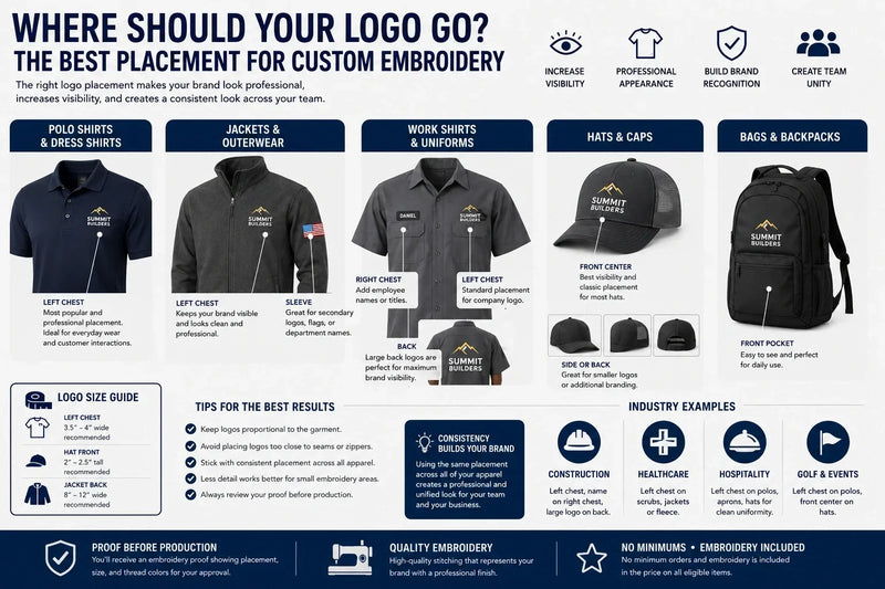 Where Should Your Logo Go? The Best Placement for Custom Embroidery