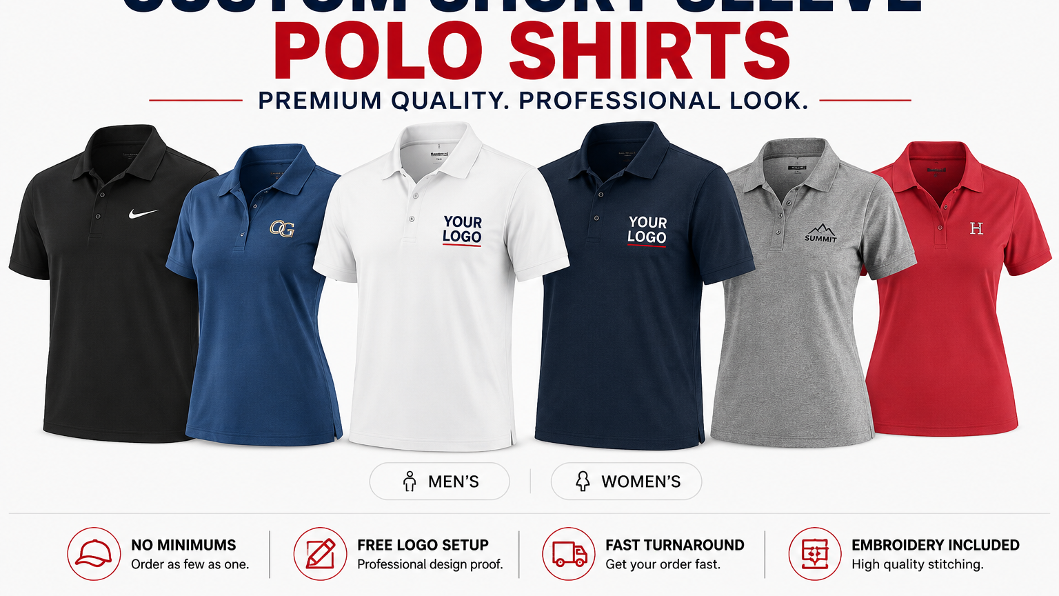 Custom Short Sleeve Polo Shirts