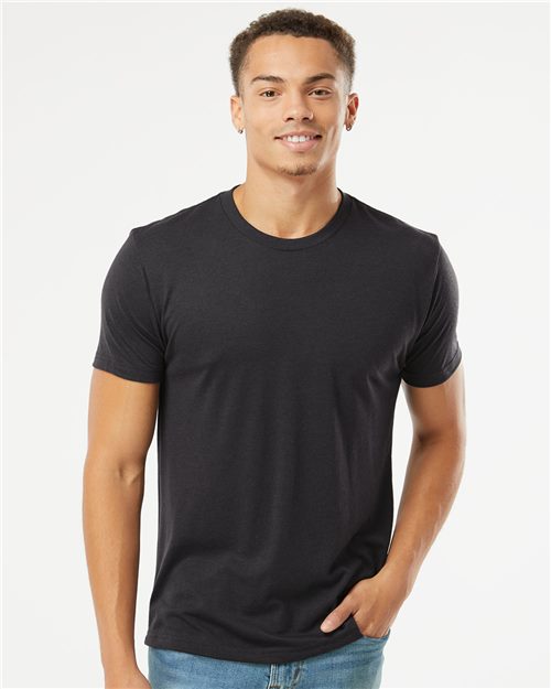Next Level Apparel Unisex Tri-Blend Tee with custom logo embroidery