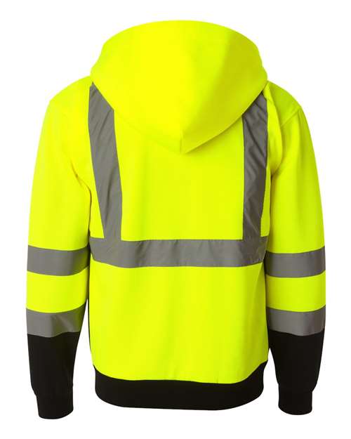 Kishigo Unisex Hi-Vis Full-Zip Hooded Sweatshirt