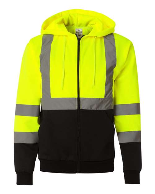 Kishigo Unisex Hi-Vis Full-Zip Hooded Sweatshirt