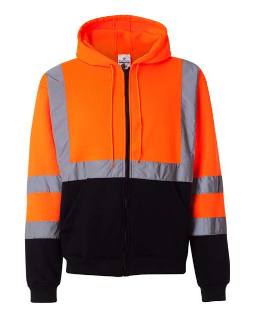 Kishigo Unisex Hi-Vis Full-Zip Hooded Sweatshirt