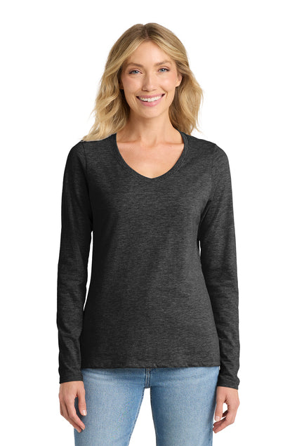 Port & Co Women's Long Sleeve Fan Favorite V-Neck Tee