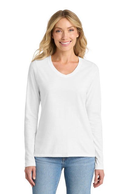 Port & Co Women's Long Sleeve Fan Favorite V-Neck Tee