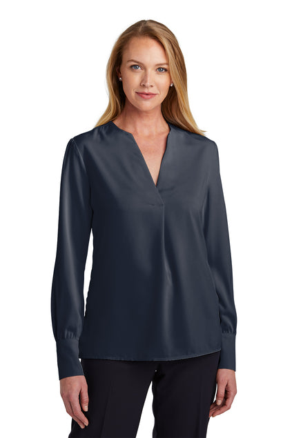 Brooks Brothers Women’s Open-Neck Satin Blouse
