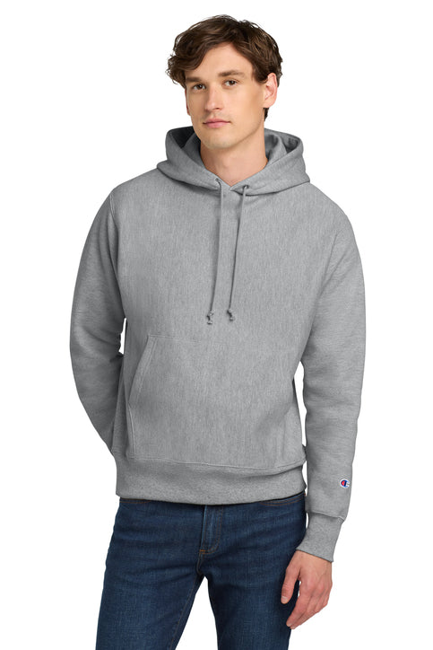 Champion Reverse Weave Hooded Sweatshirt with custom logo embroidery