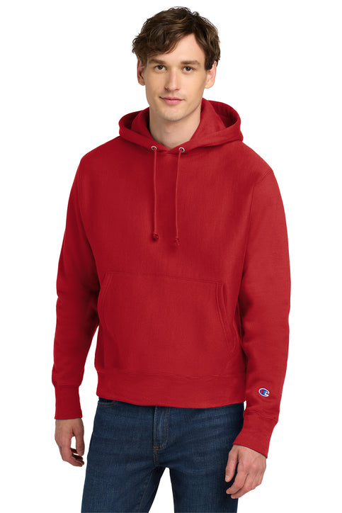 Champion Reverse Weave Hooded Sweatshirt with custom logo embroidery