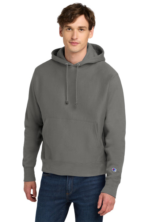 Champion Reverse Weave Hooded Sweatshirt with custom logo embroidery