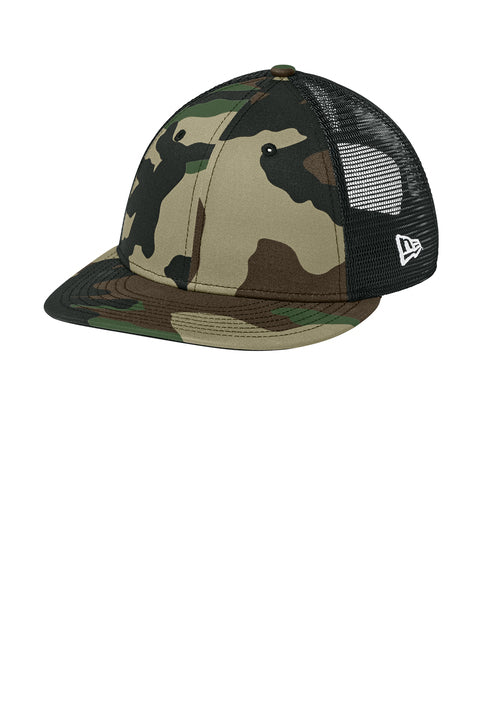 New Era Snapback Low Profile Trucker Cap with custom logo embroidery