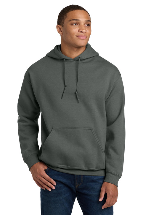 Gildan Heavy Blend Hooded Sweatshirt with custom logo embroidery