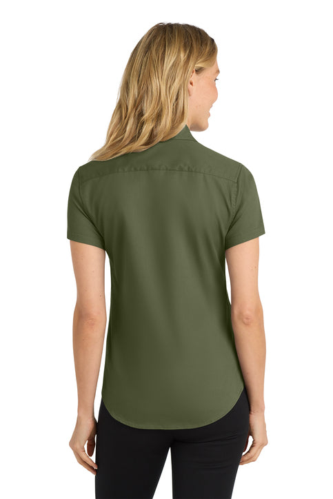 Port Authority Ladies Short Sleeve Easy Care Shirt with custom logo embroidery