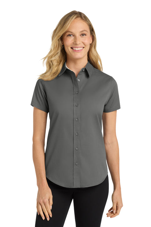 Port Authority Ladies Short Sleeve Easy Care Shirt with custom logo embroidery