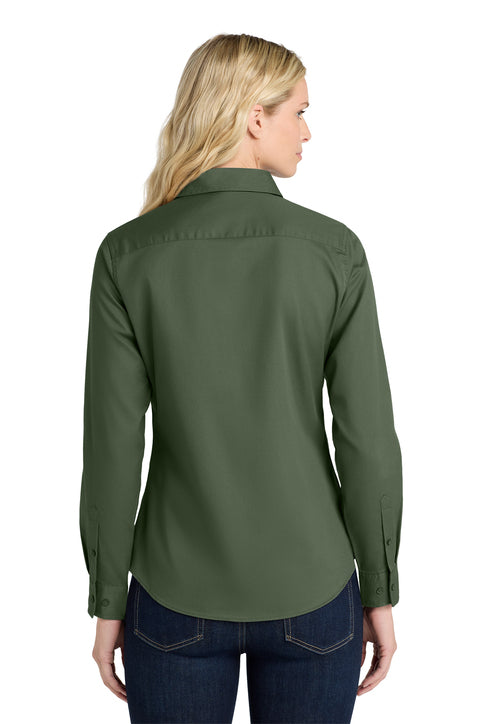 Port Authority Ladies Long Sleeve Easy Care Shirt with custom logo embroidery