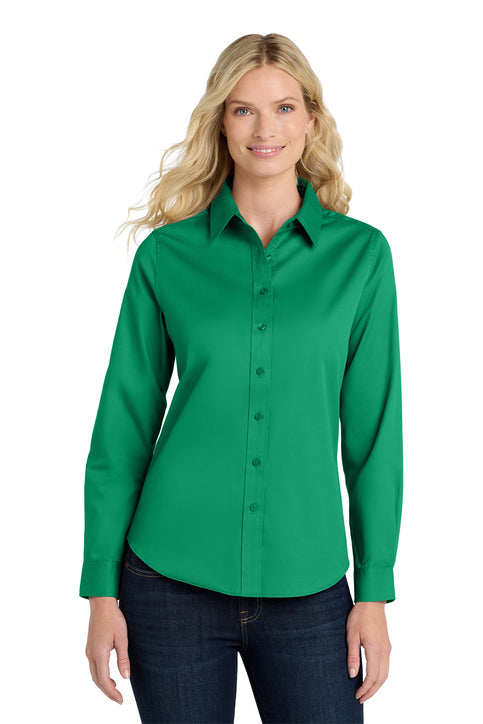 Port Authority Ladies Long Sleeve Easy Care Shirt with custom logo embroidery