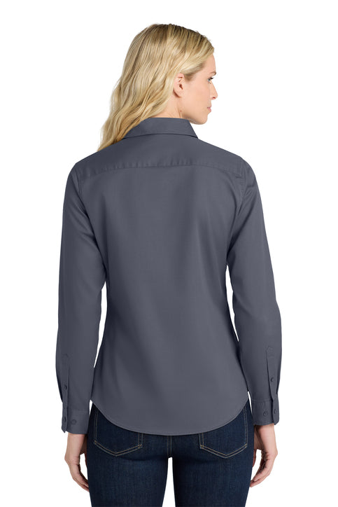 Port Authority Ladies Long Sleeve Easy Care Shirt with custom logo embroidery