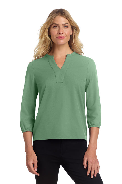 Mercer+Mettle Ladies Stretch Crepe 3/4-Sleeve Blouse