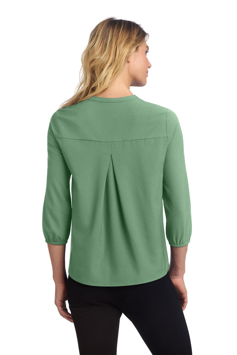 Mercer+Mettle Ladies Stretch Crepe 3/4-Sleeve Blouse