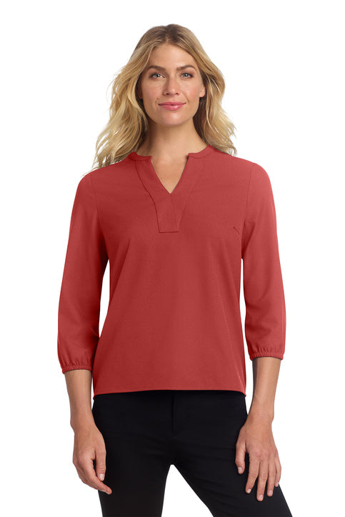 Mercer+Mettle Ladies Stretch Crepe 3/4-Sleeve Blouse